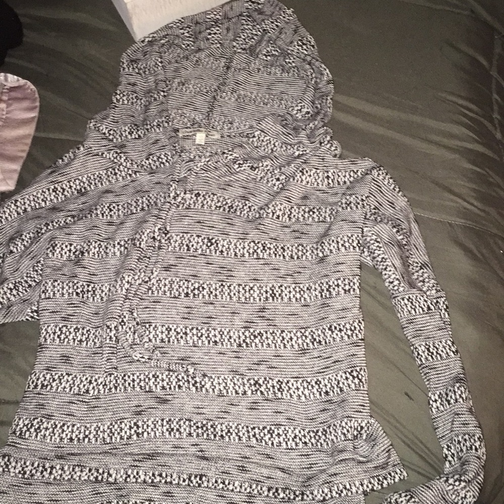 Black And White Cropped Hoodies Sweatshirt